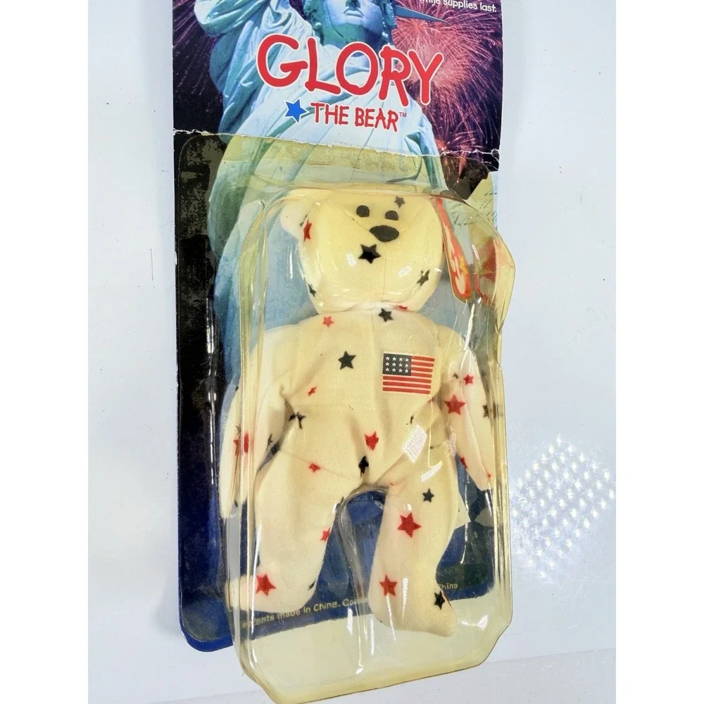 Ty Teenie Beanie Baby Glory the Bear USA 1999 Mcdonalds-‎ Unopened/Damaged Box